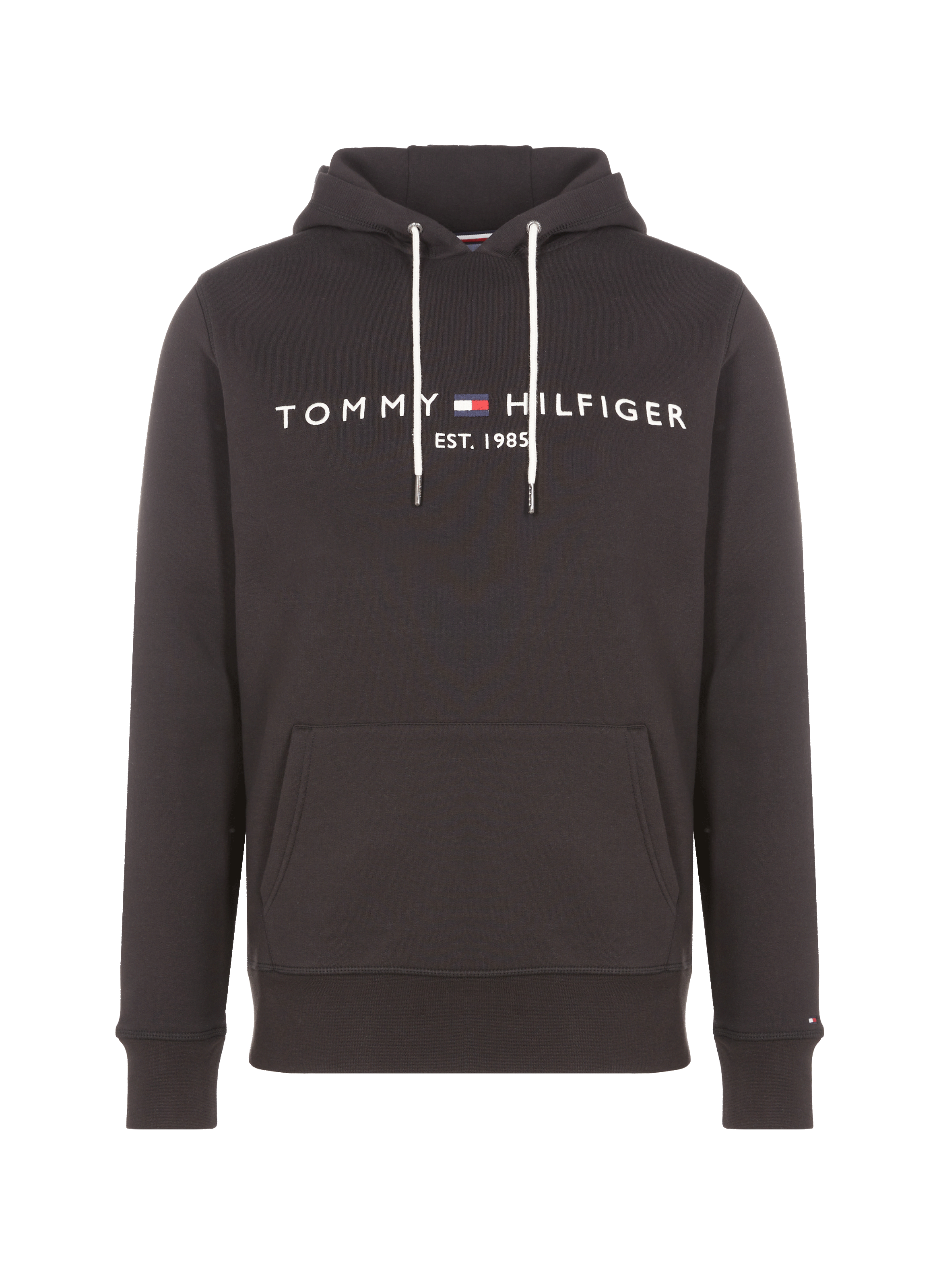 Sweat à capuche regular-fit brodé en molleton | Noir