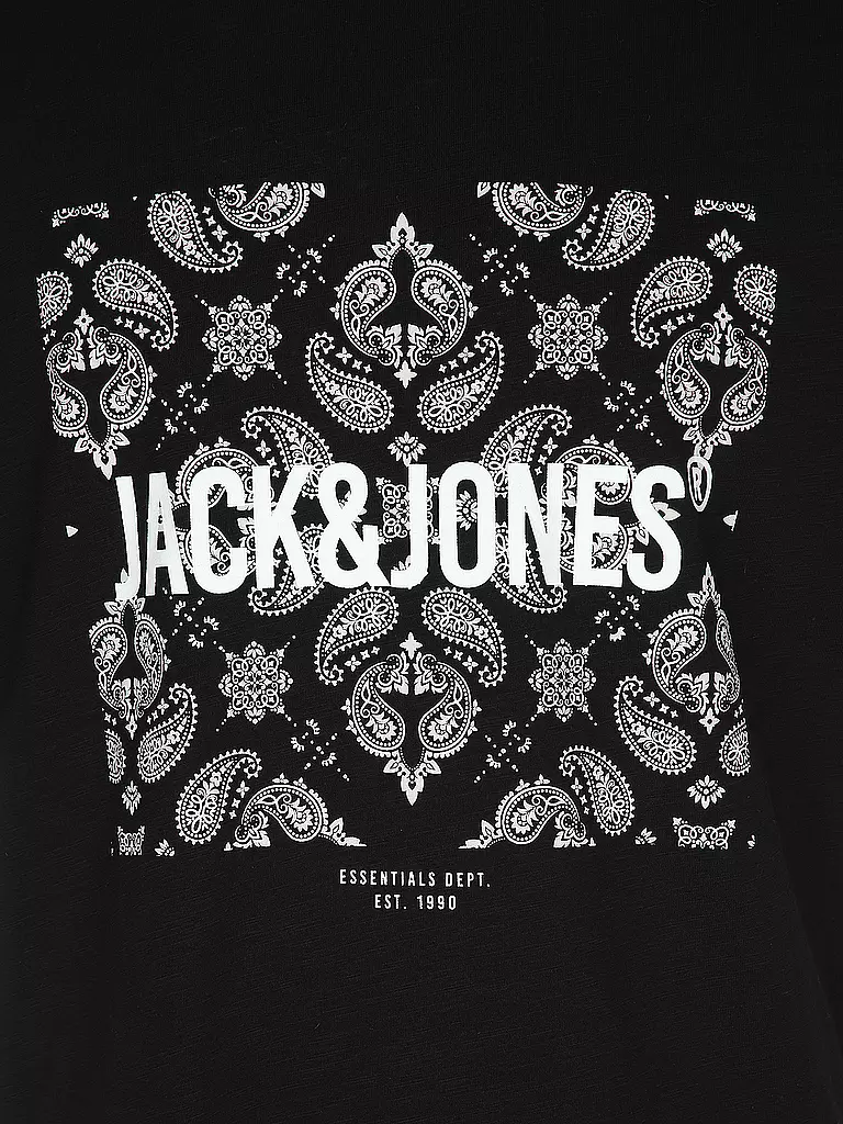 JACK & JONES T-Shirt JJPAISLEY schwarz