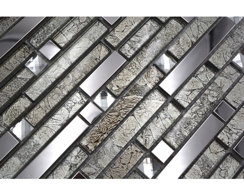 Glasmozaïek met metaal Kristal XCM GV908 29,8x33,8 cm zilver