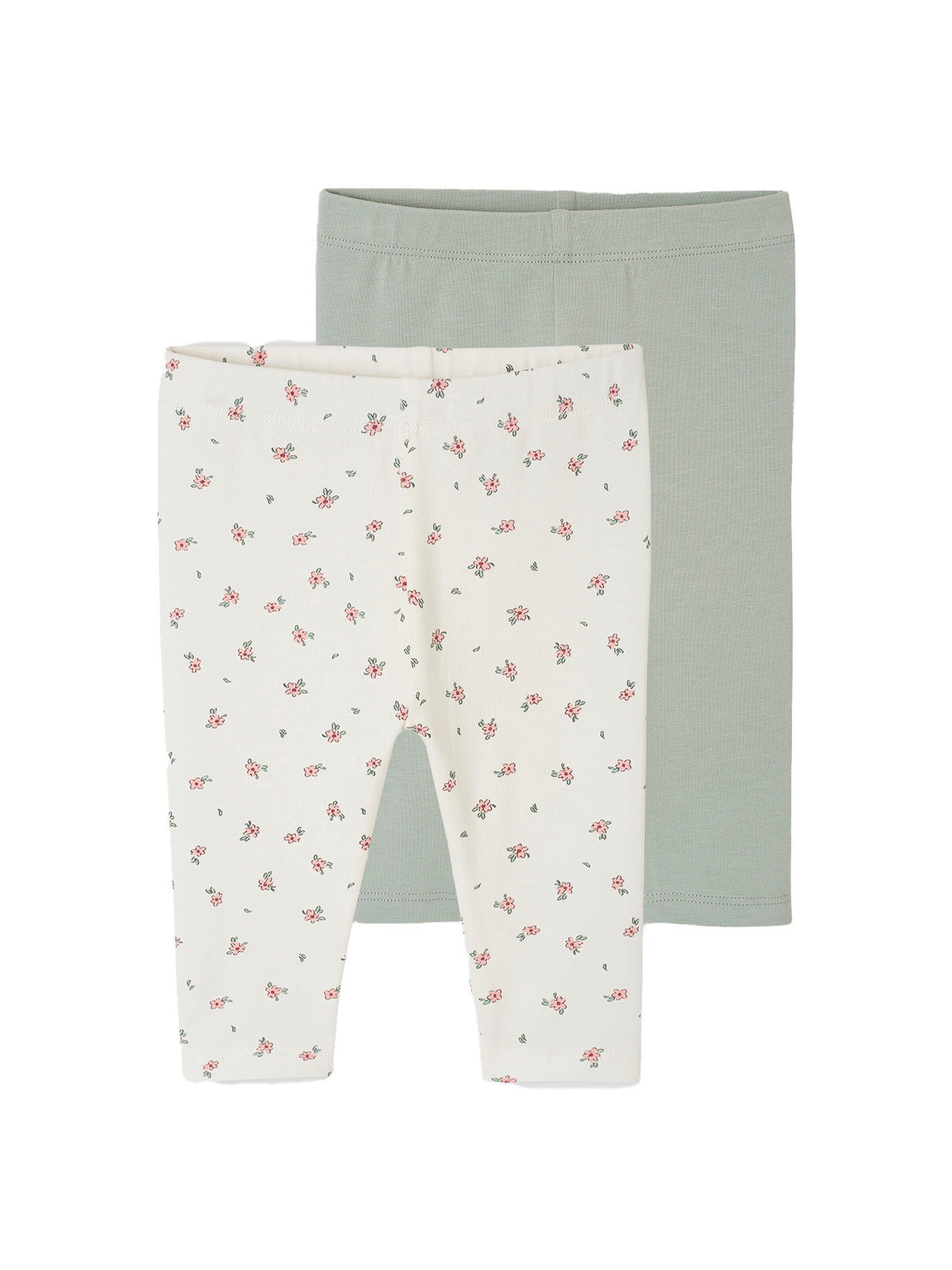 Vertbaudet Bio-Kollektion: 2er-Pack Baby Leggings BASIC salbeigrün