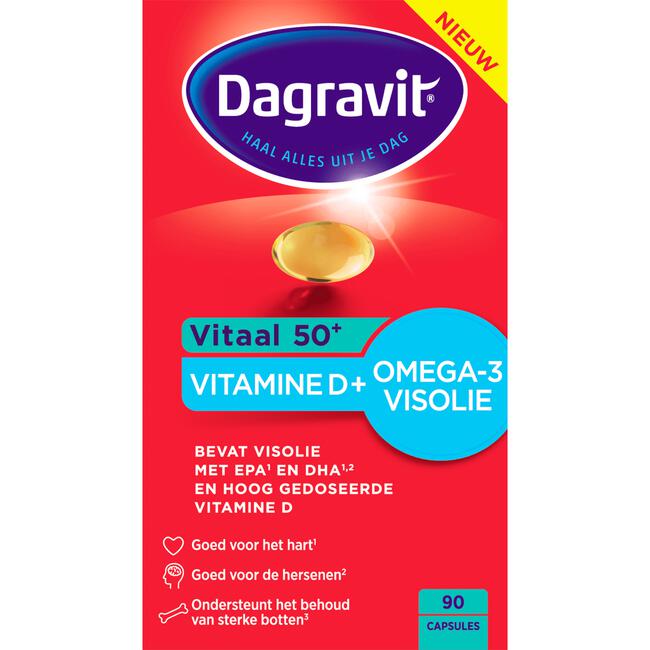 Dagravit Vitaal 50+ Vitamine D + Omega-3 Visolie 90 capsules