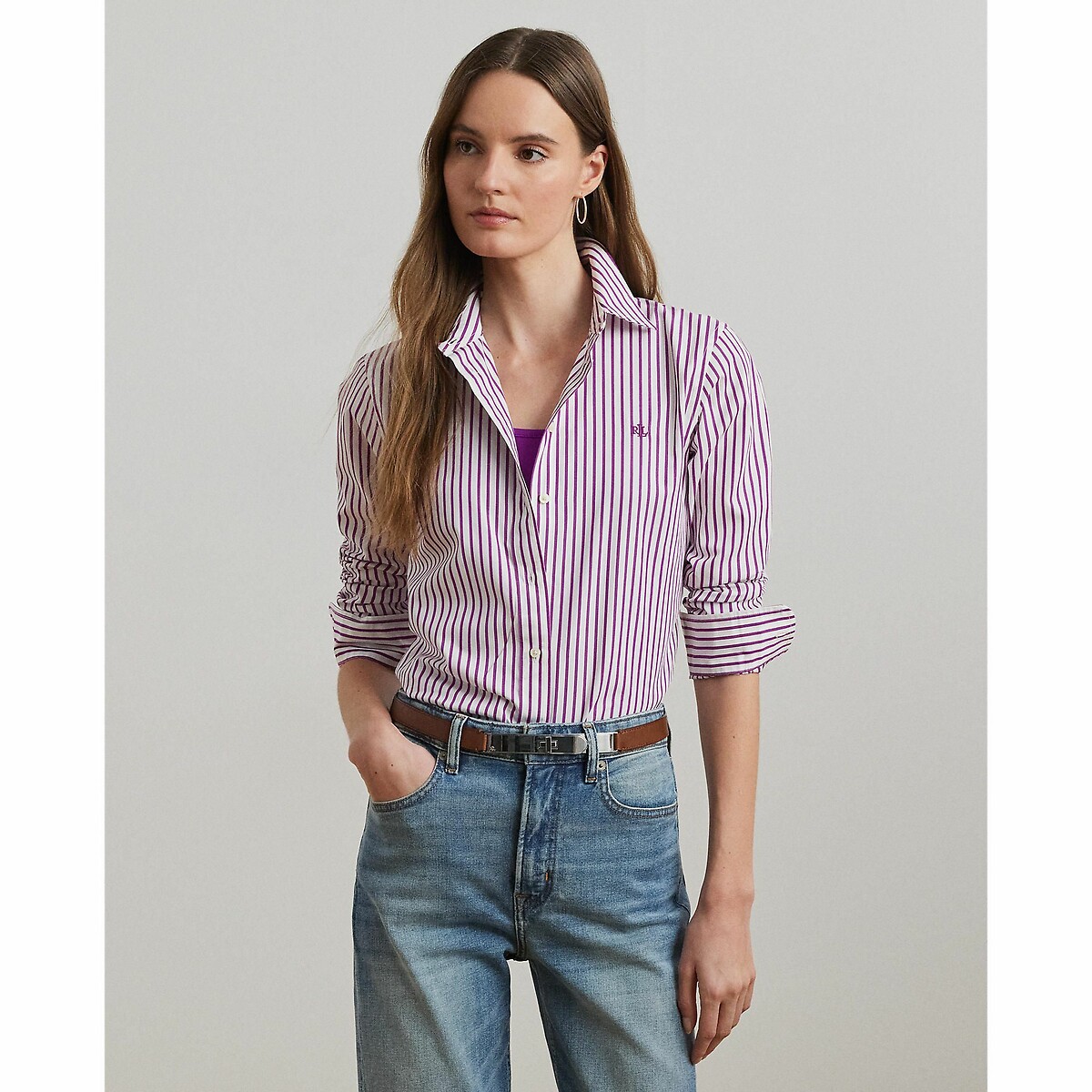 Blusa listrada de mangas compridas LAUREN RALPH LAUREN