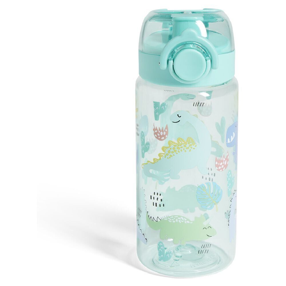 Gourde pour enfant motif dinosaure 500ml plastique bleu Ø7xH19cm