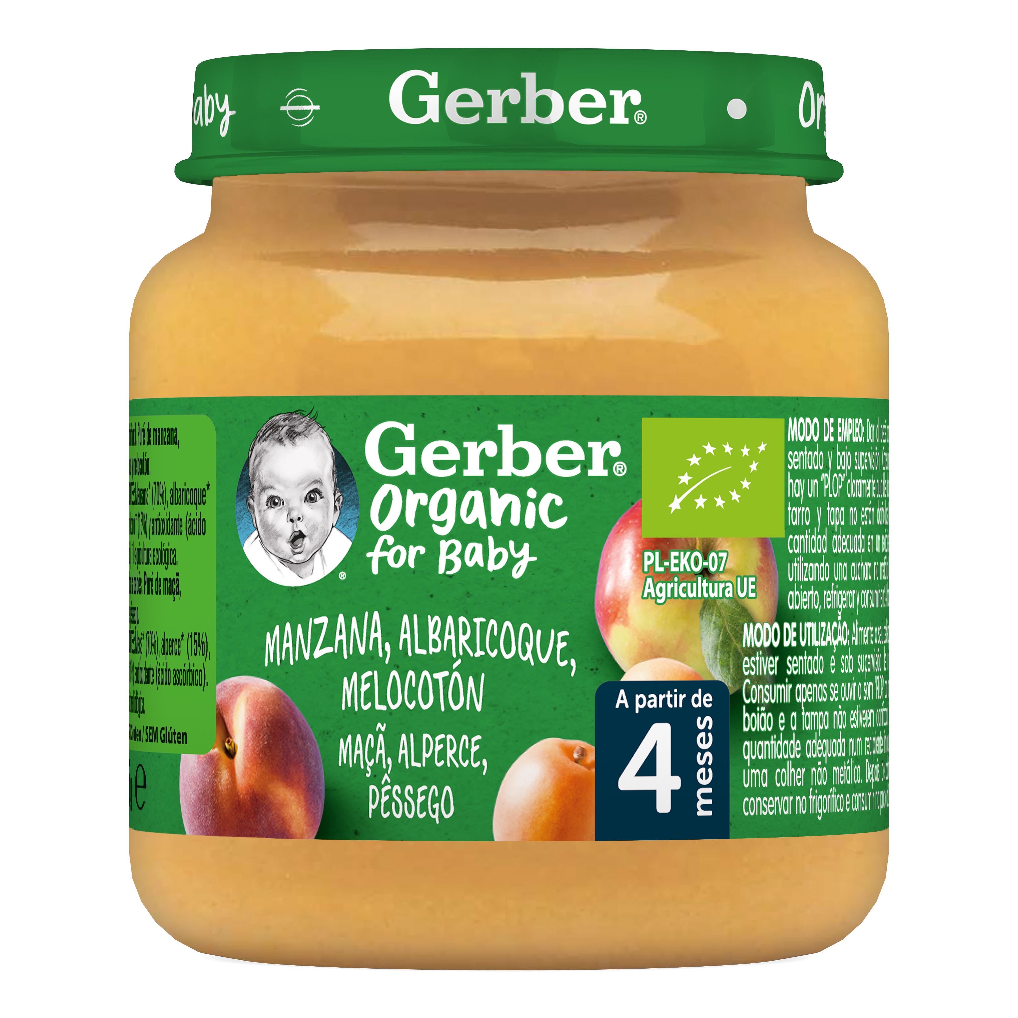 BOIÃO FRUTA GERBER BIO MAÇÃ ALP. PÊSSEGO 125G