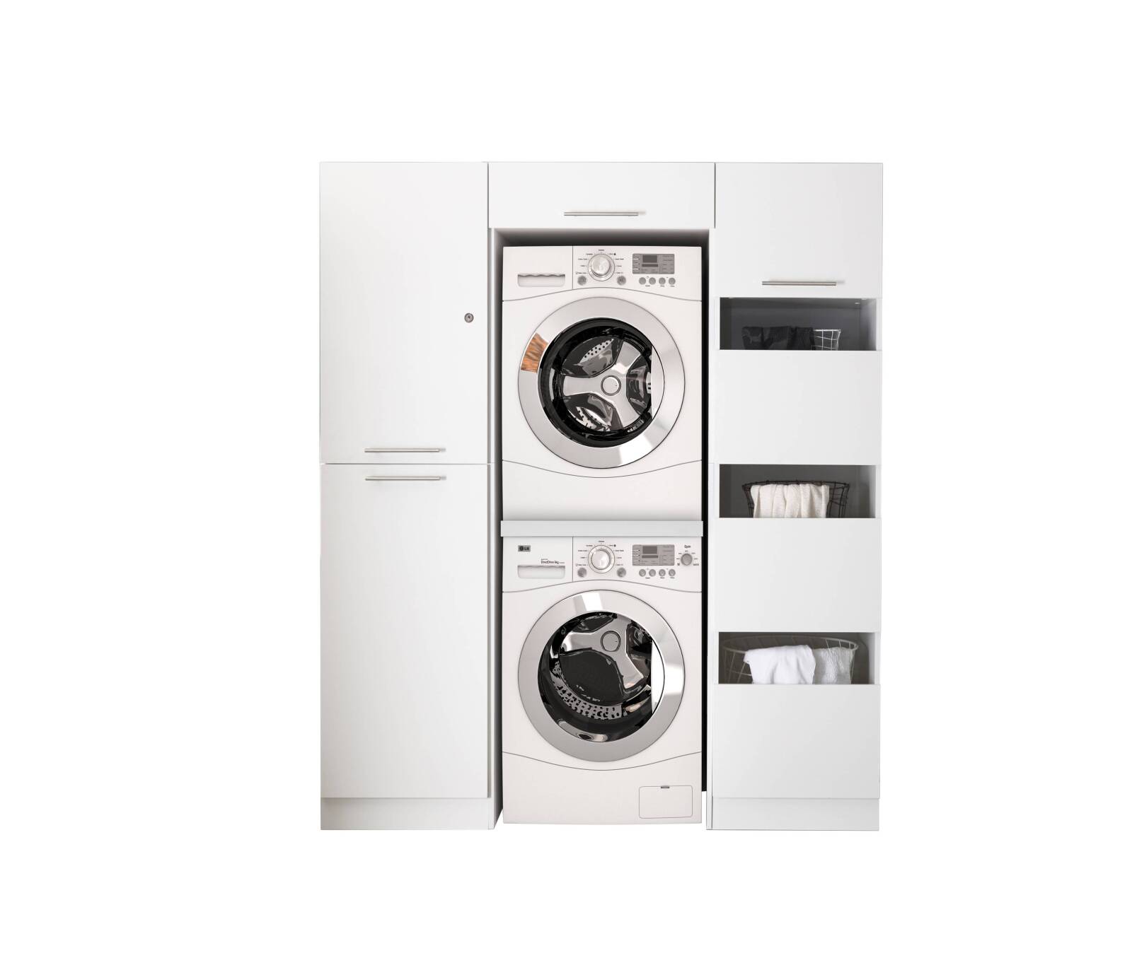 RESPEKTA 3-teiliges Hauswirtschaftsraum-Set CLARA - weiß matt - 167,4 cm