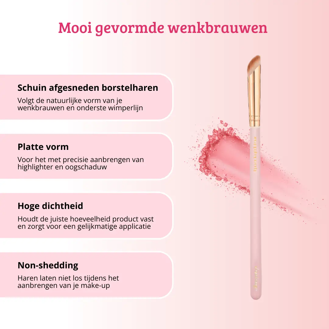 Soft Pink & Gold Rounded Angled Brow & Liner Brush