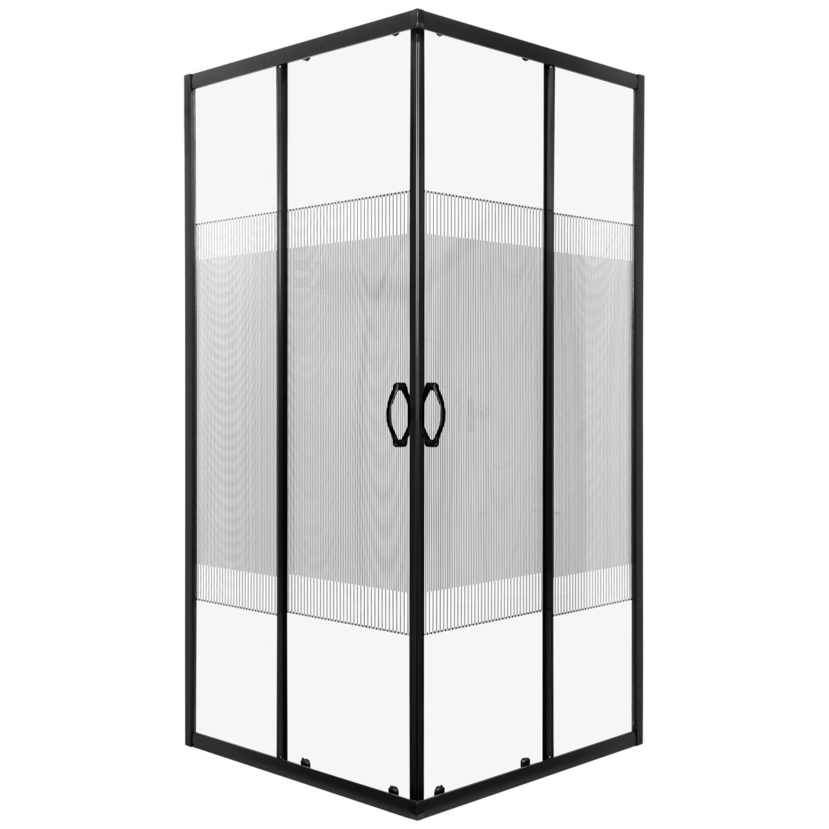 Kerra Xenia douchecabine met schuifdeur 90x90cm zwart mat