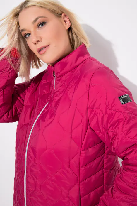 HYPRAR Leichtstepp-Jacke, Kontrastfutter, wasserabweisend, granatpink