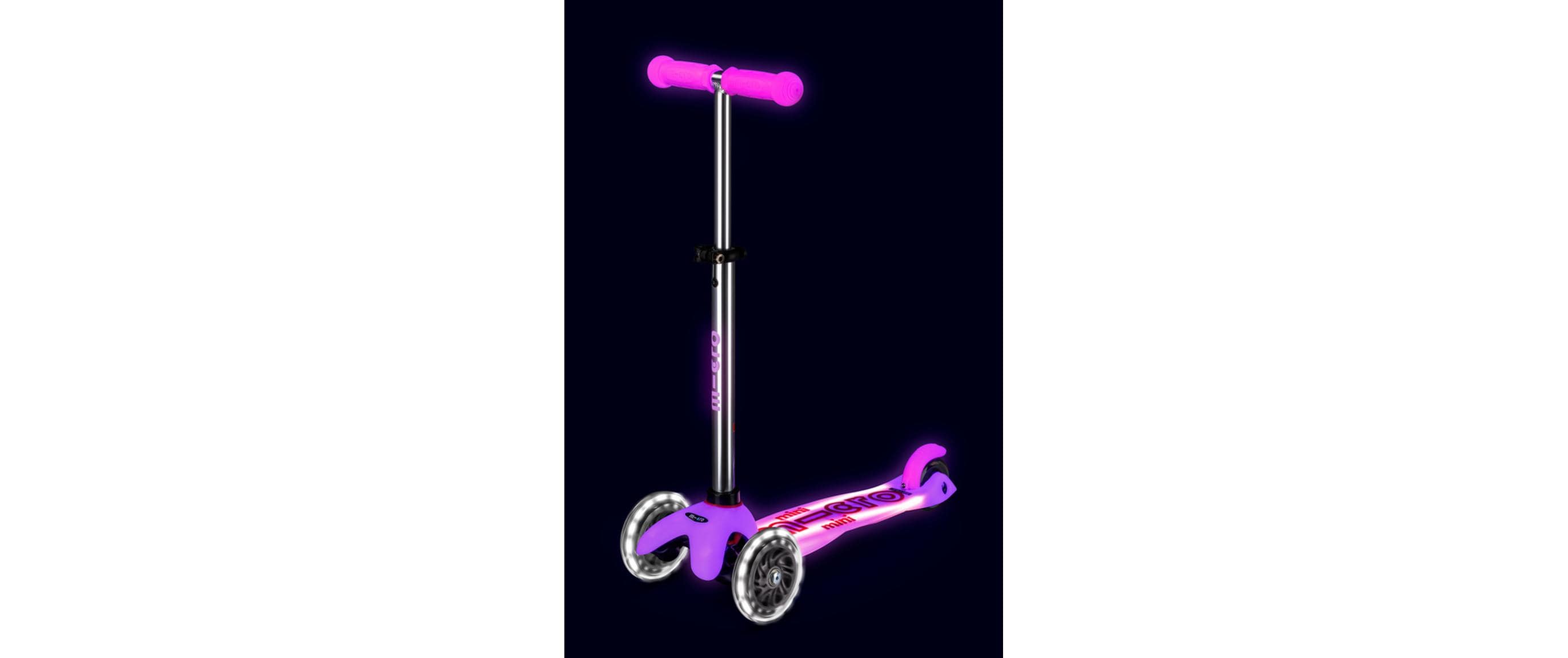 Kickboard Mini Micro Deluxe Glow Plus LED PinkScooter für Kinder