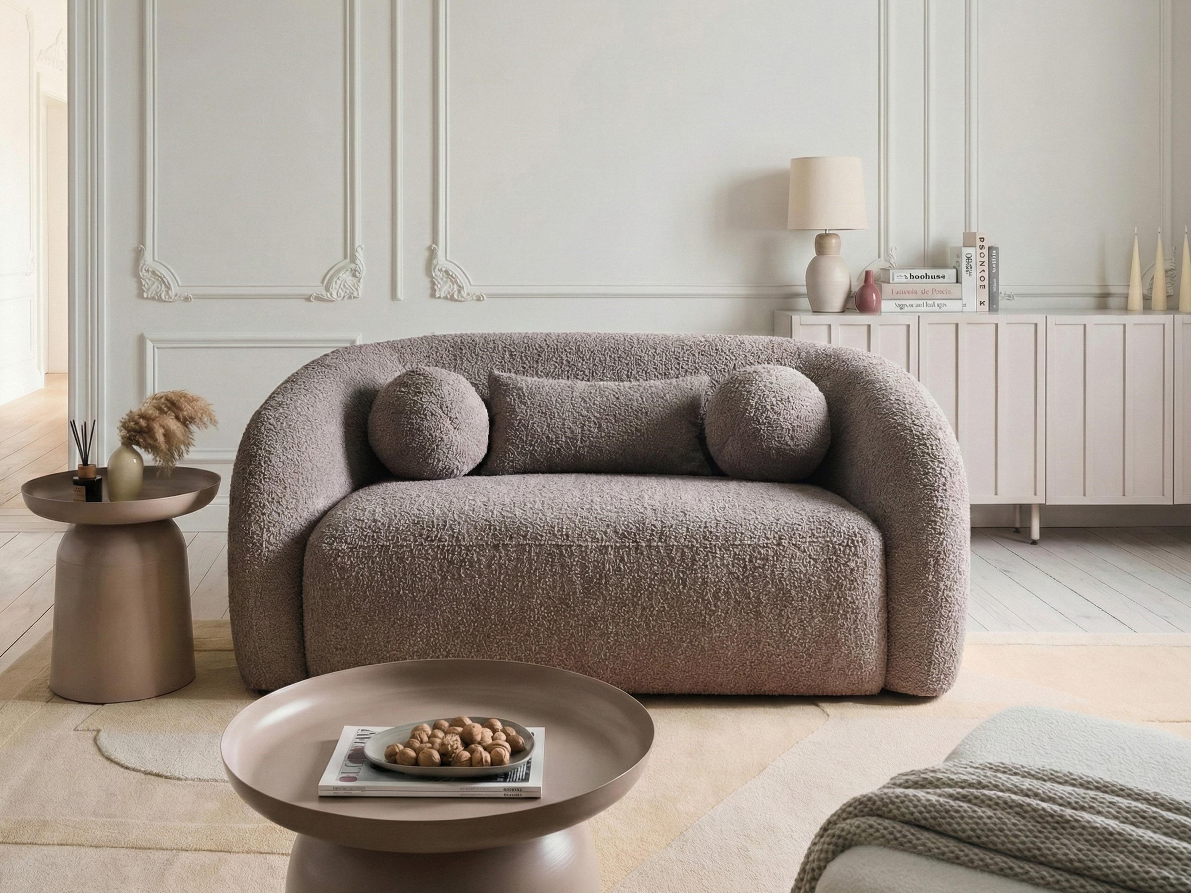Bank 2-zits EGEDAAL Bouclé Taupe