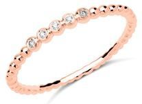 18 karaat roségouden memoire ring 5 Diamanten