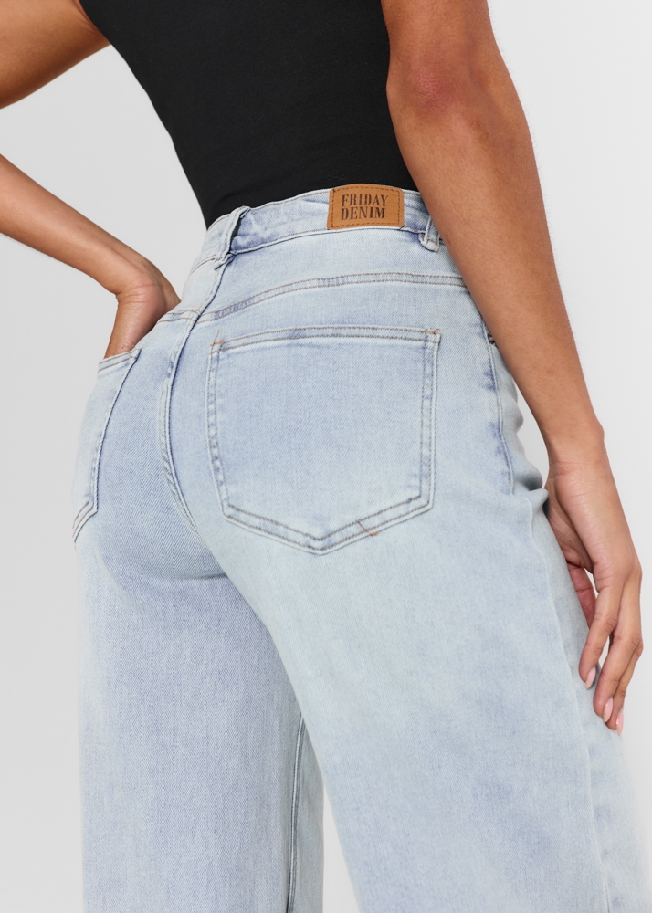 Wide leg stretch jeans breeze blauw