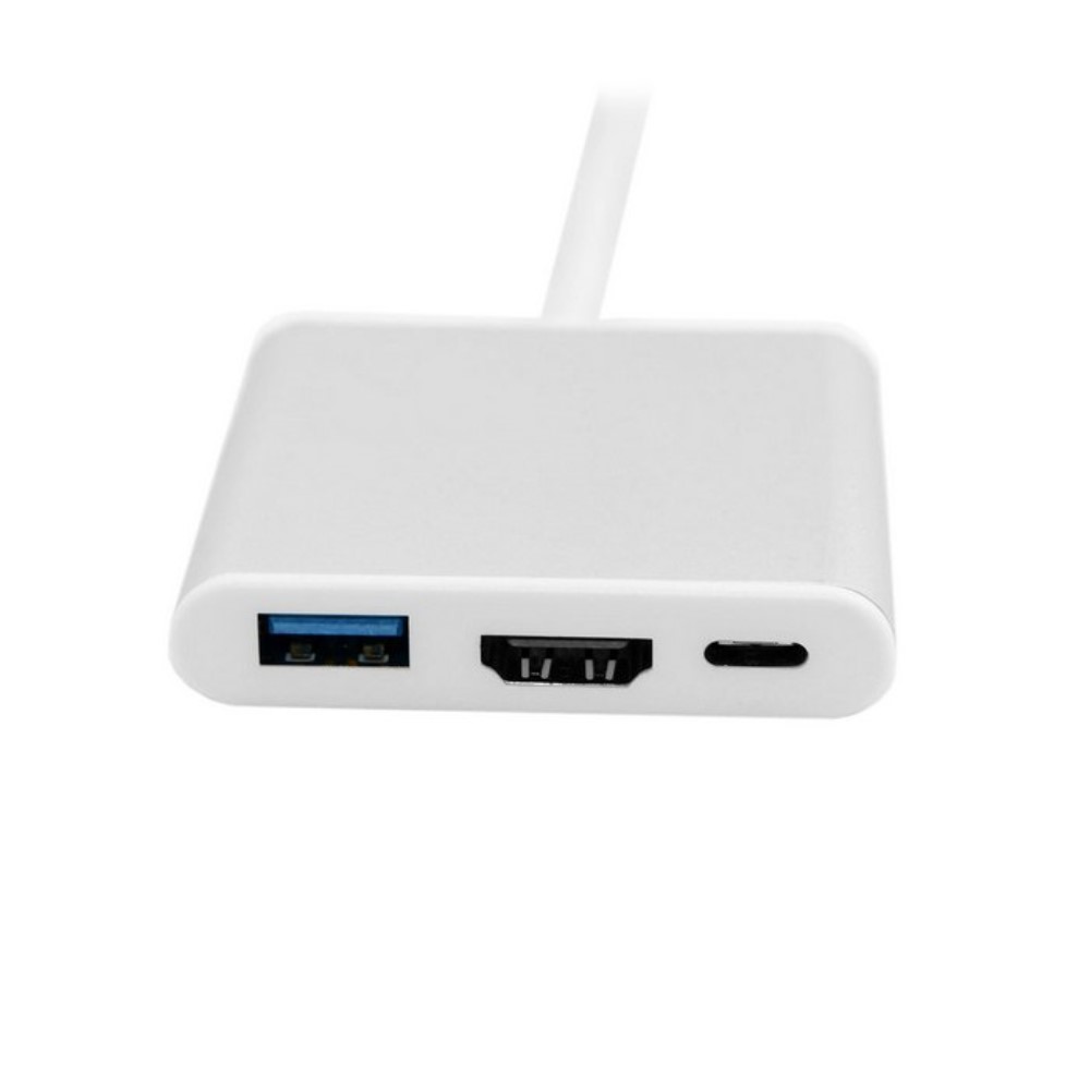 USB C auf HDMI / USB / USB Typ-C Hub Adapter für MacBook / Laptop / PC - Silber