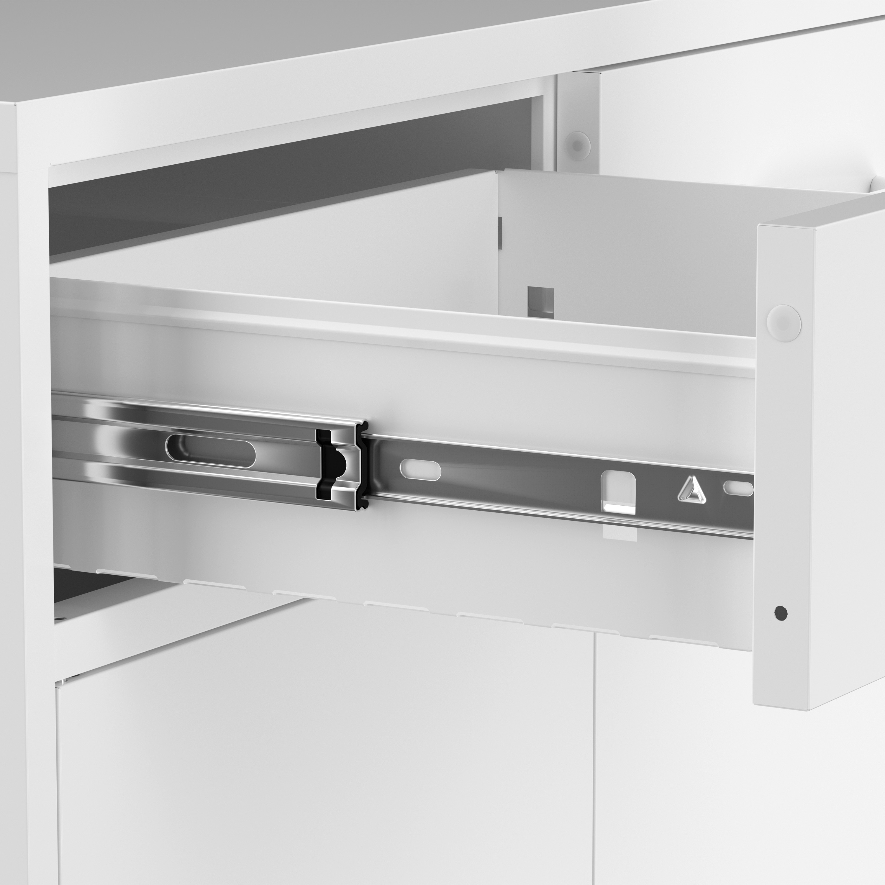 Kommode Metall KLAUS 2 Schubladen 2 Türen 80 x 101 cm weiss