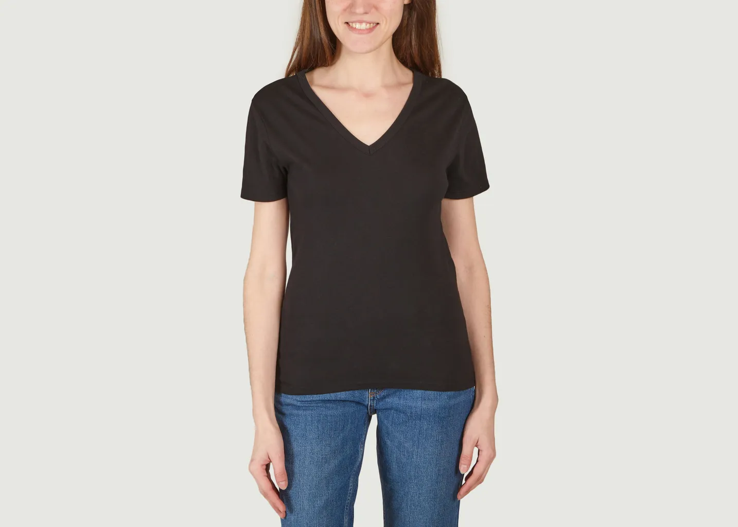 T-shirt col V en coton Petit Bateau