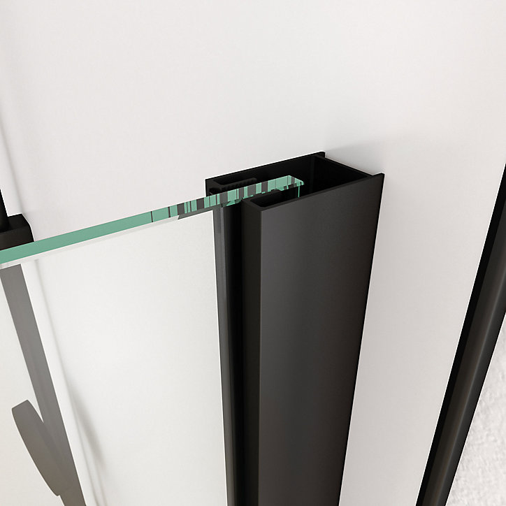 Paroi de douche à l'italienne noir Galedo Jungle sérigraphié 120cm