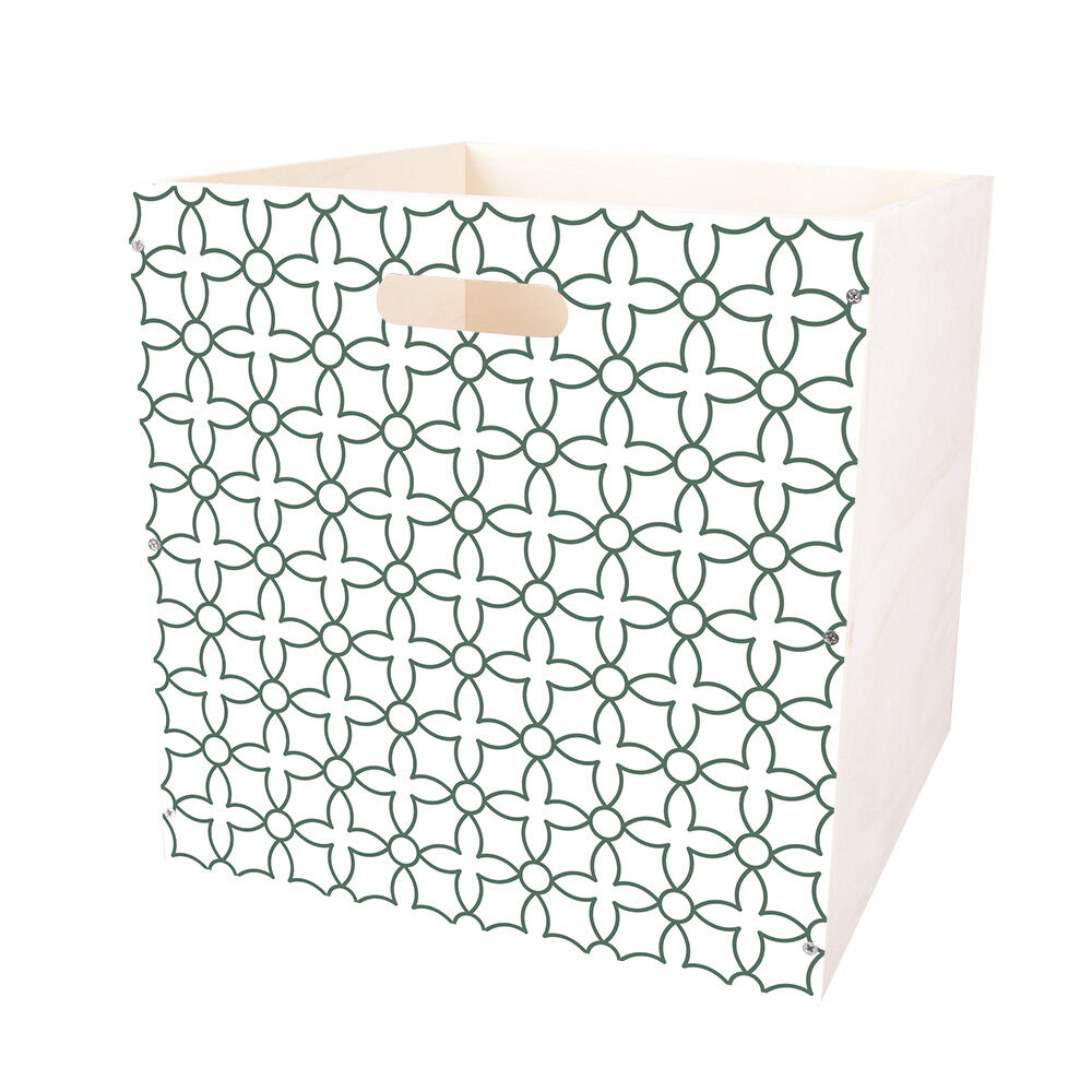 Casier Box Cube bois motif géométrique 30x30x30cm