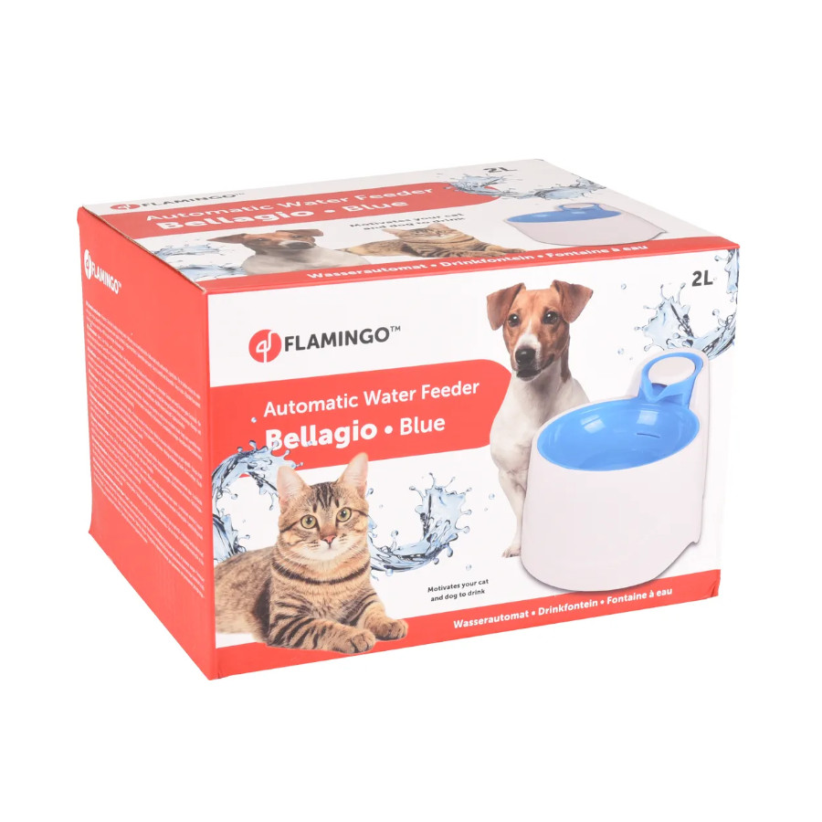 Fonte de água Flamingo Bellagio Azul para cães e gatos