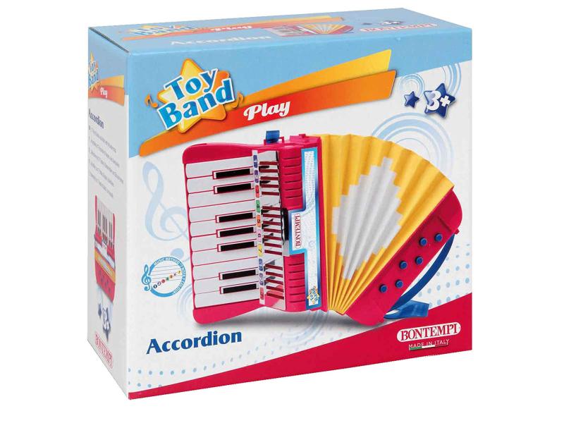 Bontempi Musikinstrument Akkordeon mit 17 Tasten C-E Kinder-Akkordeon