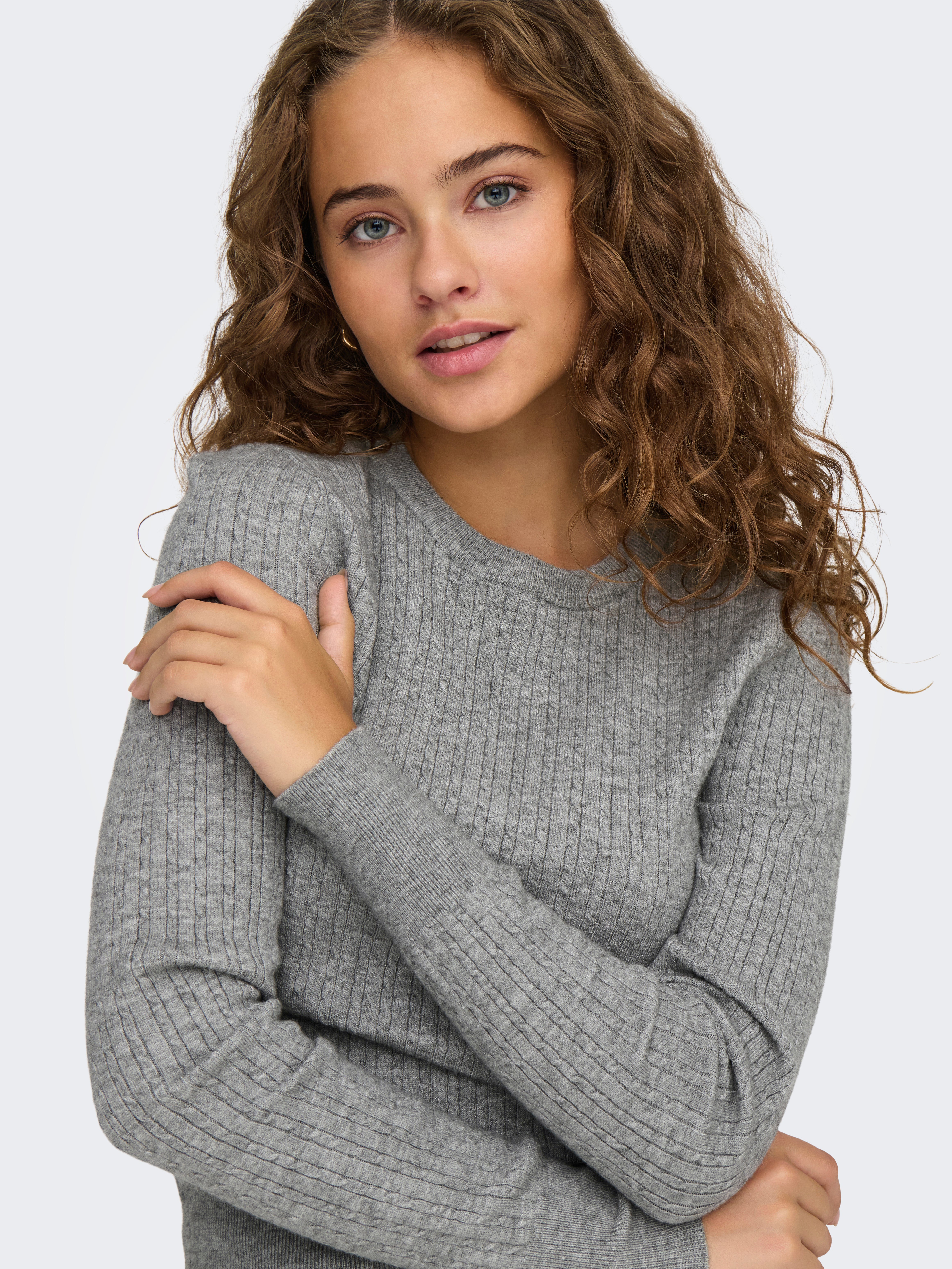 ONLLEA Strickpullover Medium Grey Melange