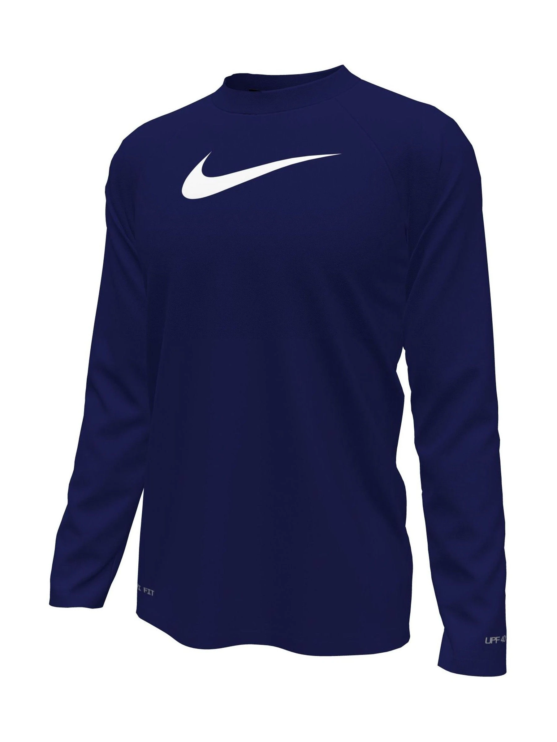 Marineblauw - Nike Hydroguard surfshirt met lange mouwen, effen