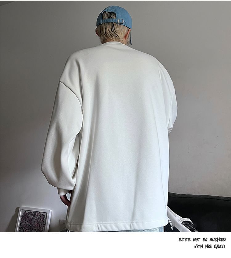 Savenne - Sweatshirt met ronde hals en metalen accent