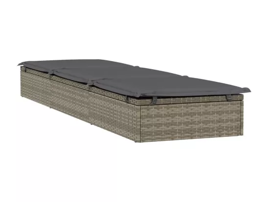 Transat 1 pc avec table gris résine tressée
