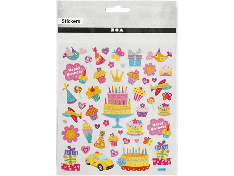 Creativ Company Motivsticker Geburtstag 1 Blatt Bunte Aufkleber