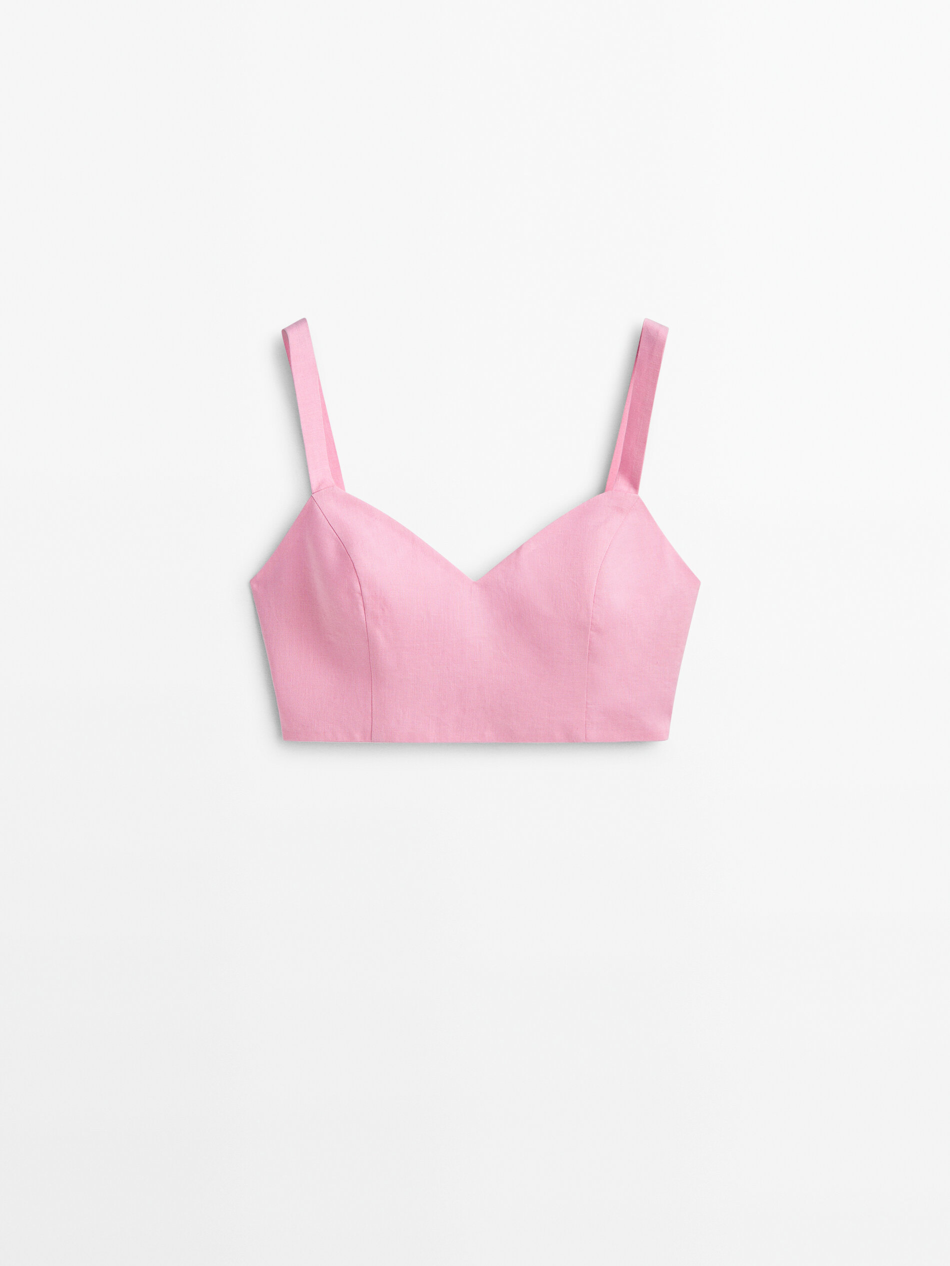 Top cropped de linho Tirantes - Studio - PINK