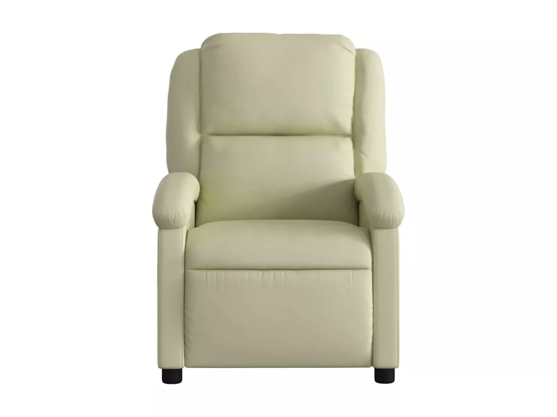 Fauteuil inclinable crème cuir véritable