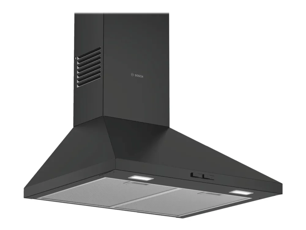 Bosch Serie | 2 DWP64BC60 - Hætte - skorsten - bredde: 60 cm - dybde: 50 cm - udtrækning og recirkulation (-) - sort
