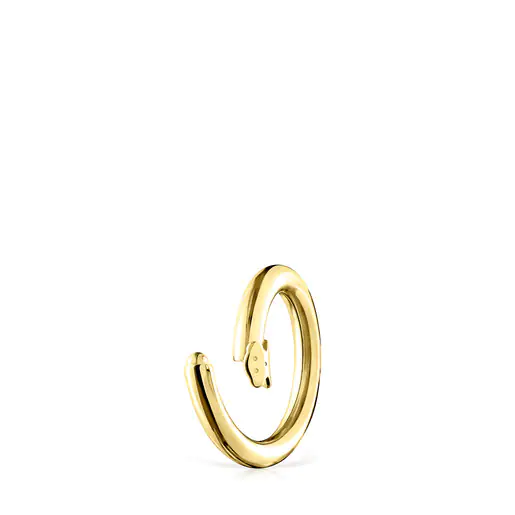 Anel médio com banho de ouro 18k sobre prata.