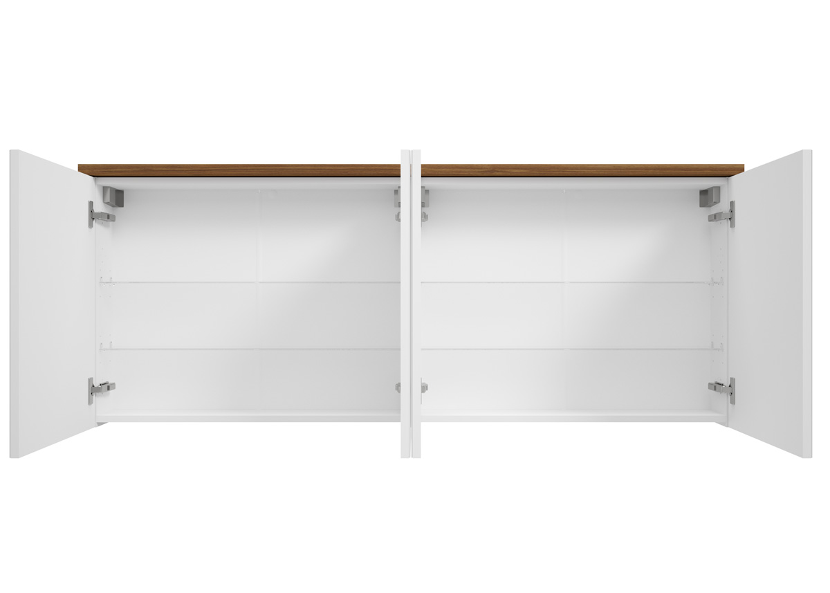 Fontana Basic spiegelkast 157cm met 4 deuren walnoot