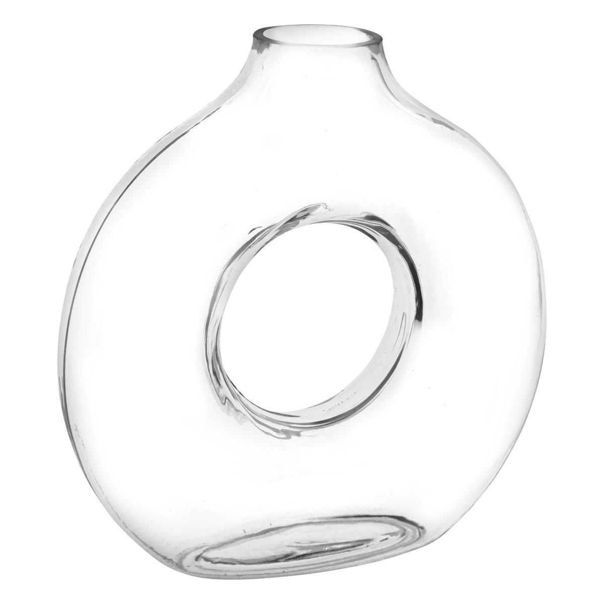 VASE VERRE CIRCLE TRANSPARENT H.25CM