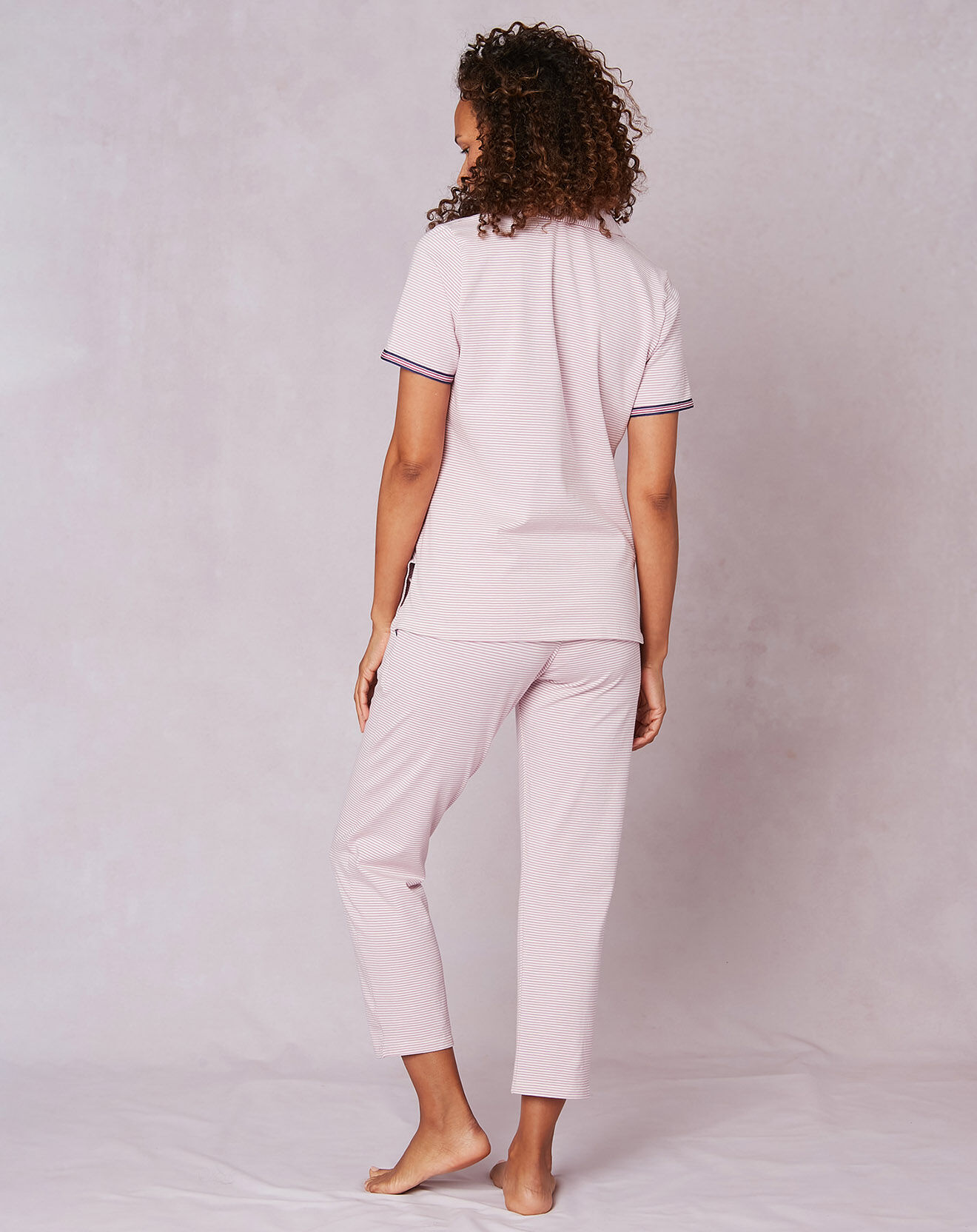Le Chat Pyjama 7/8ème Toudoux violet/écru
