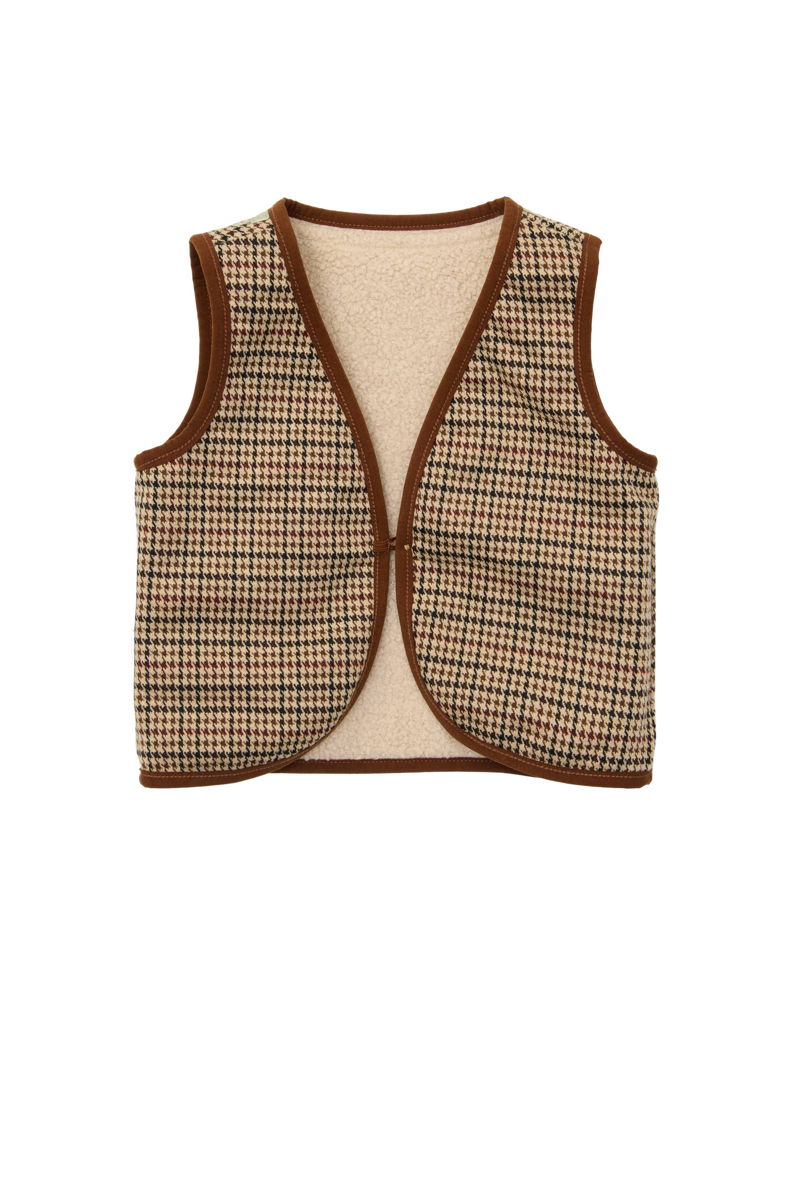 Little Dutch reversible gilet met teddy bruin/beige