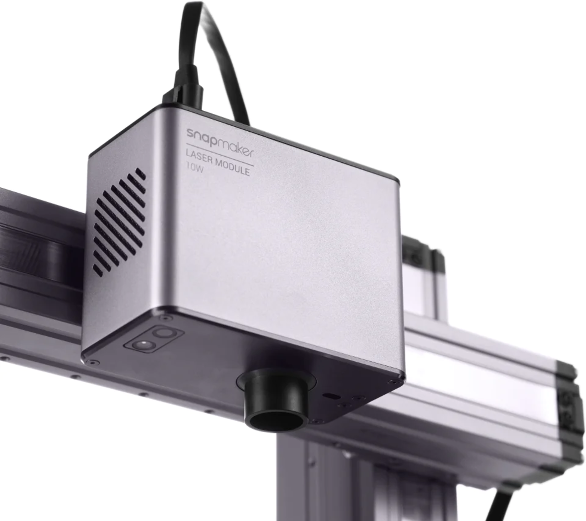 Snapmaker  10W Laser Modul    Leistungsstarkes Lasermodul für eine unglaubliche Vielfalt an Materialien