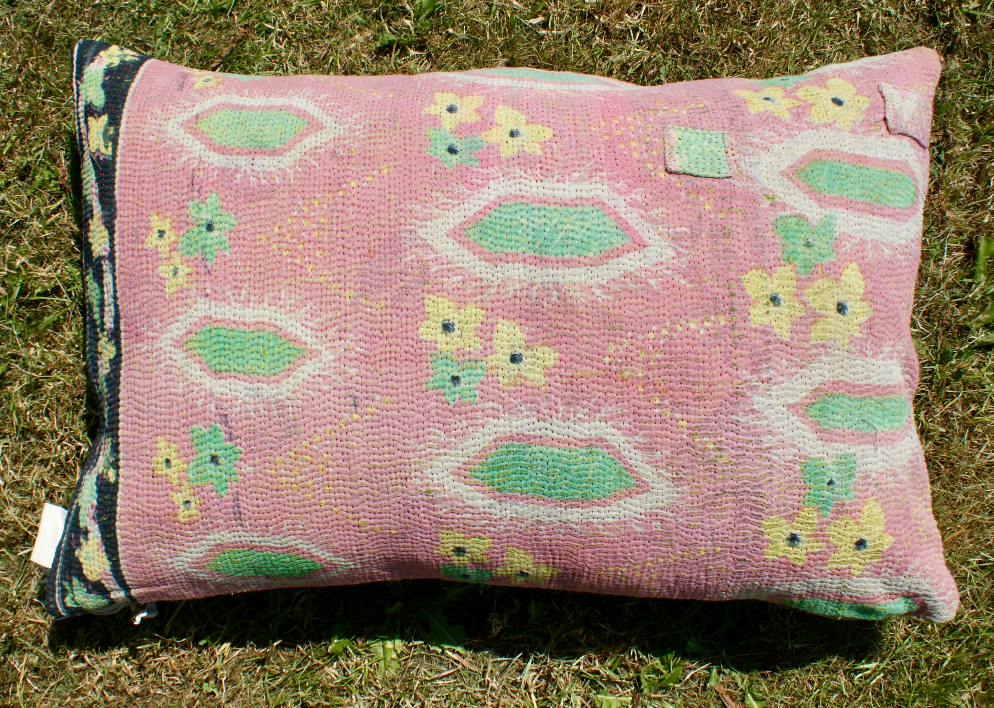 Kussen Kantha vintage 40x60 cm pink