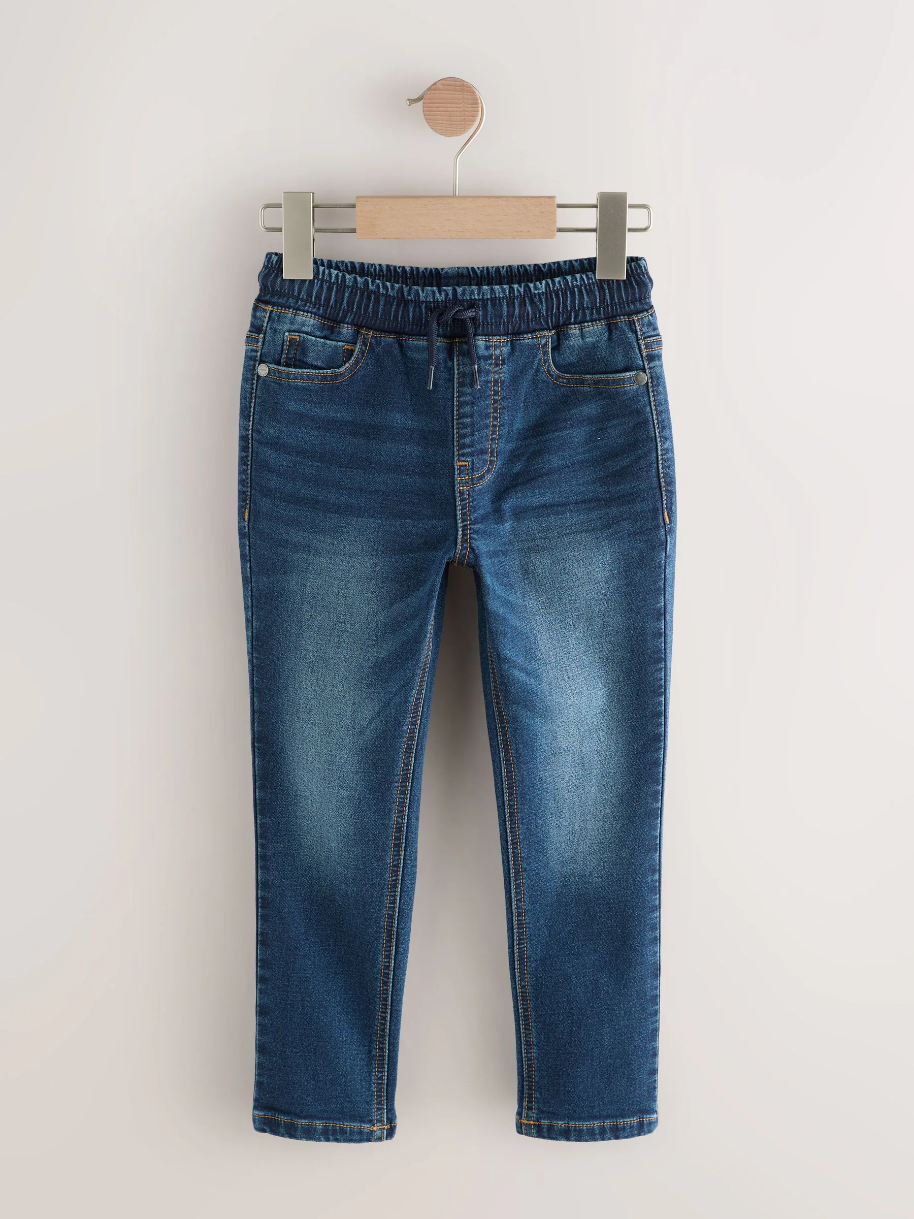 Zwart/marineblauw - Stretch Elasticated Waist Jeans 2 Pack (3-16yrs)