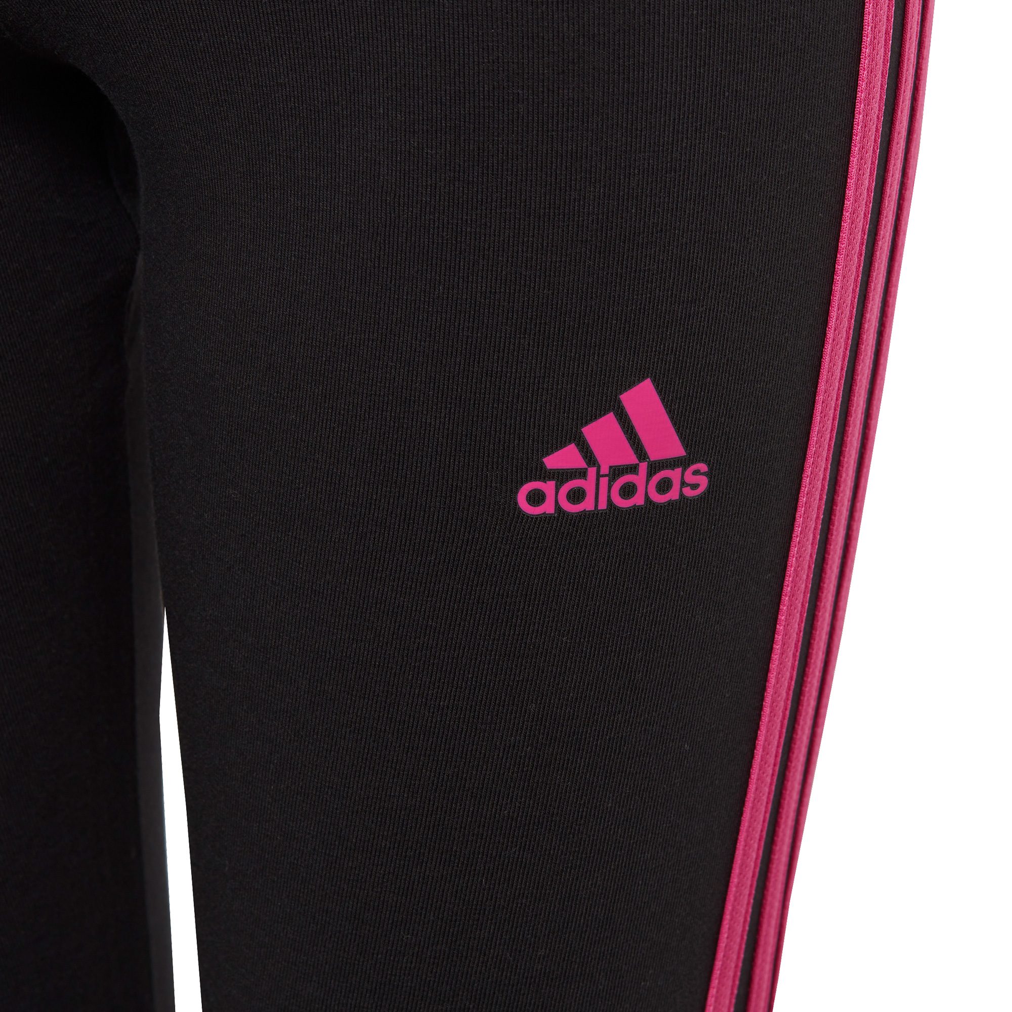 adidas Essentials 3-Streifen Cotton Tights Kinder schwarz
