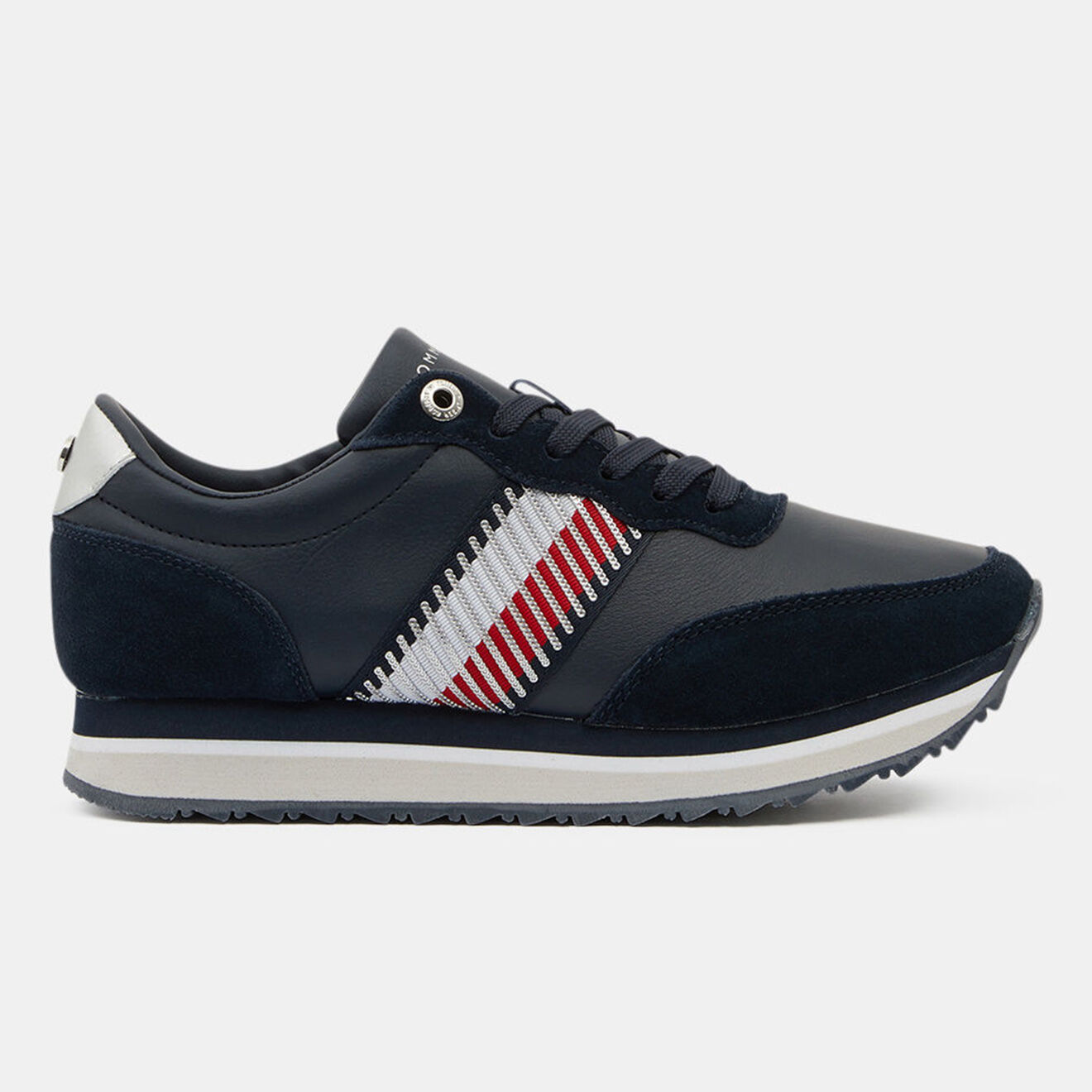 Tommy Hilfiger Baskets running en Cuir Corporate bleu marine