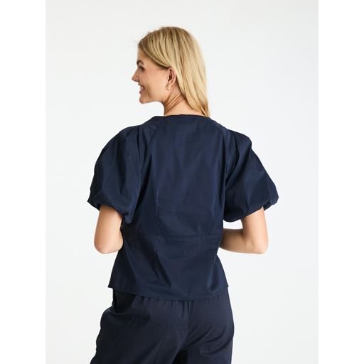 Neo Noir Irina Poplin Bluse, Navy, 34
