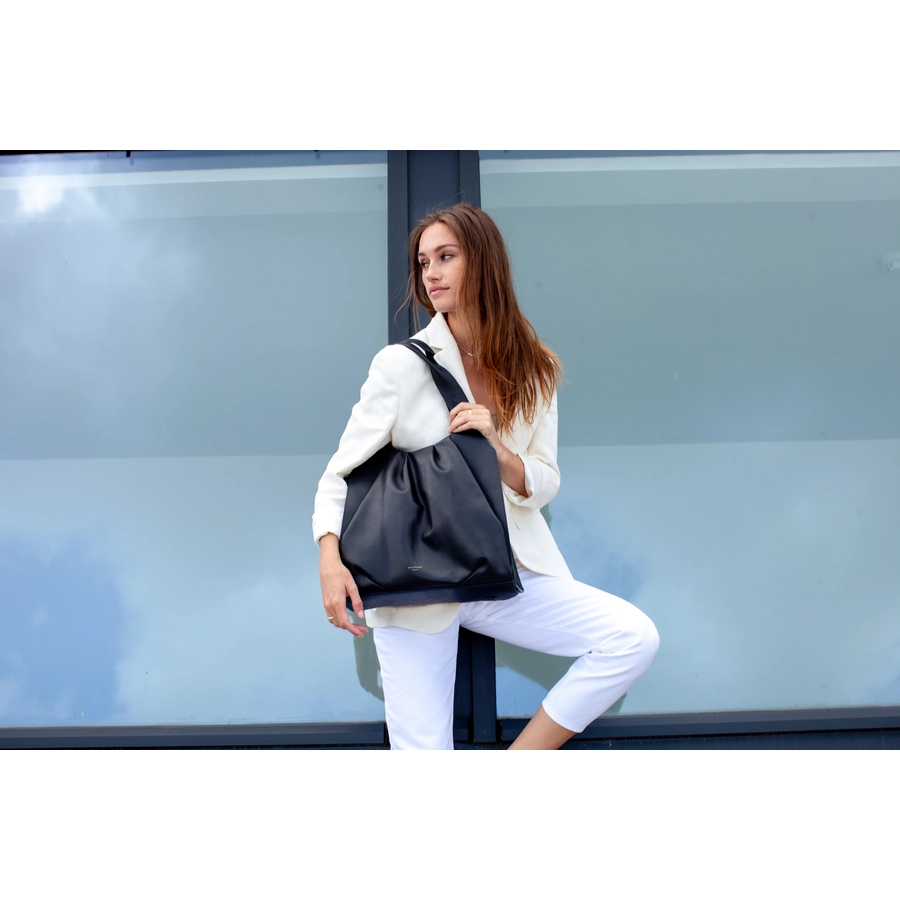 storksak Wickeltasche Kaia Leather Black