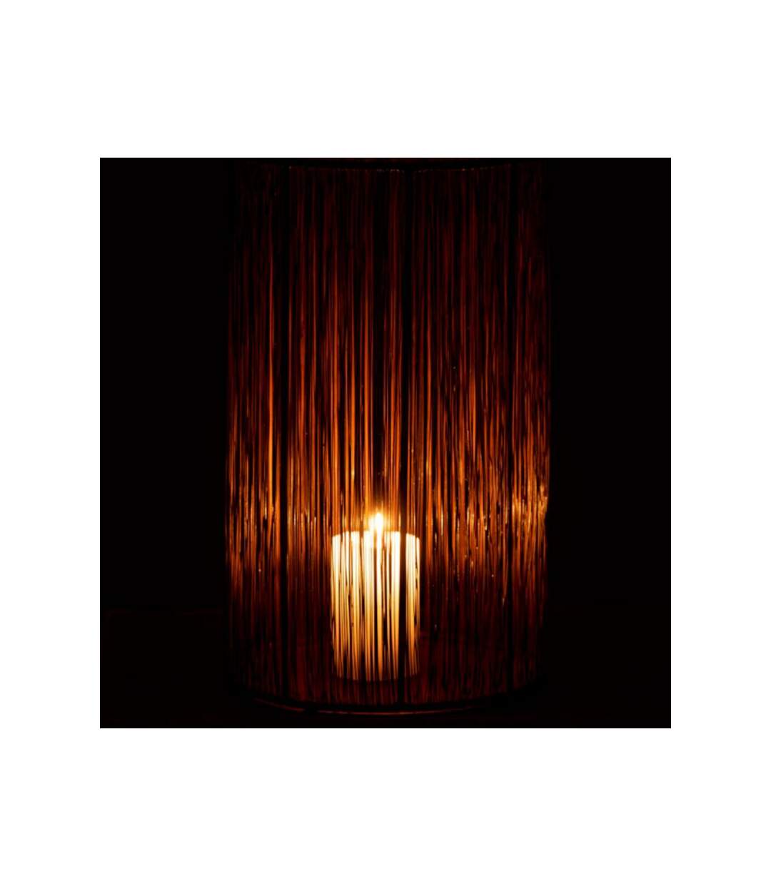 Paris Prix - Photophore Design fils Métal 30cm Orange Rouille