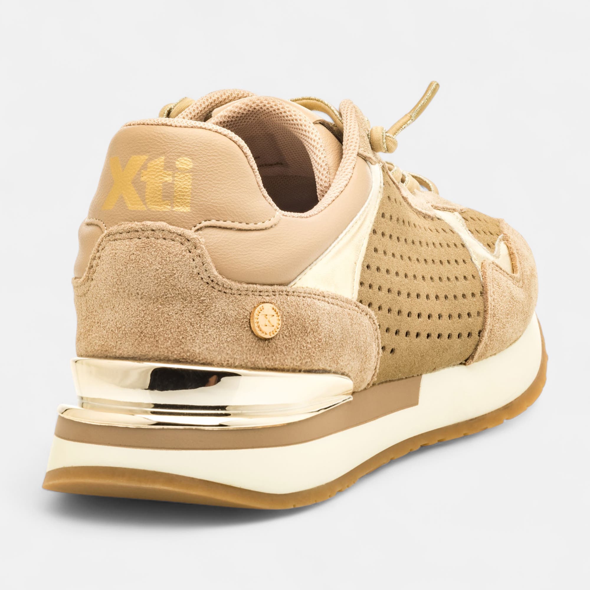 Baskets basses Femme en cuir taupe