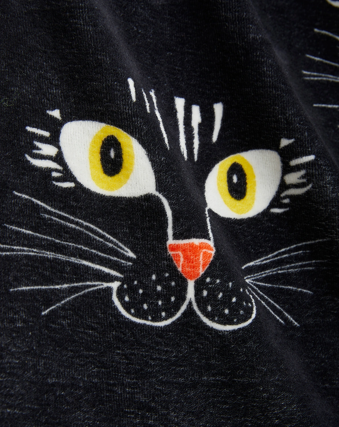 Velourskleid CAT FACE AOP in black