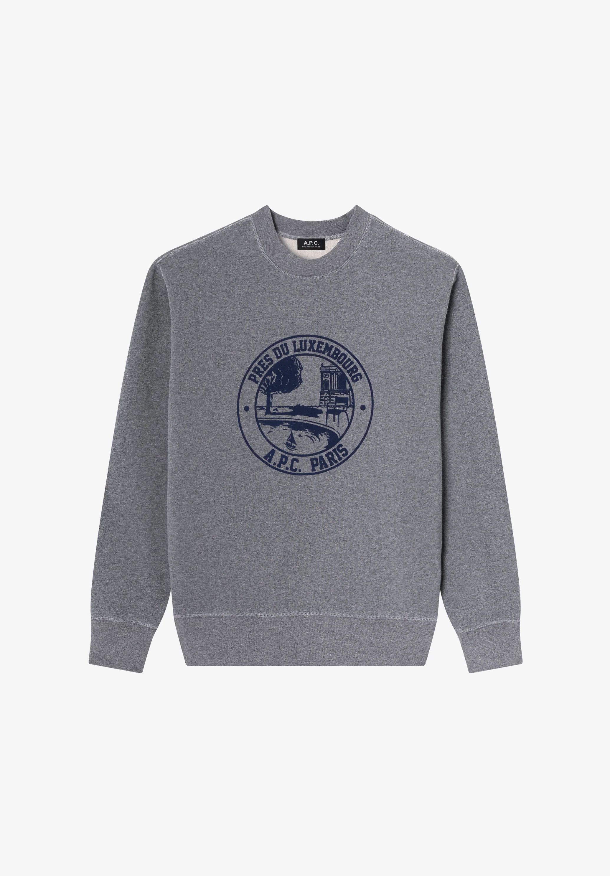 Sweat noir à logo jardin - Gris chine