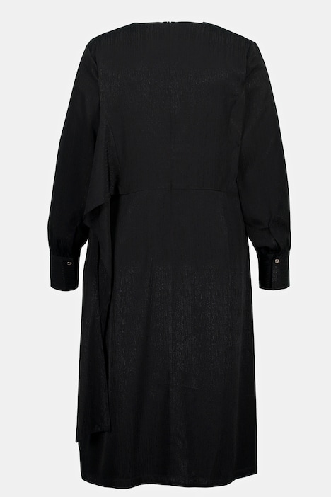 Kleid, Wickeloptik, A-Linie, V-Ausschnitt, Langarm