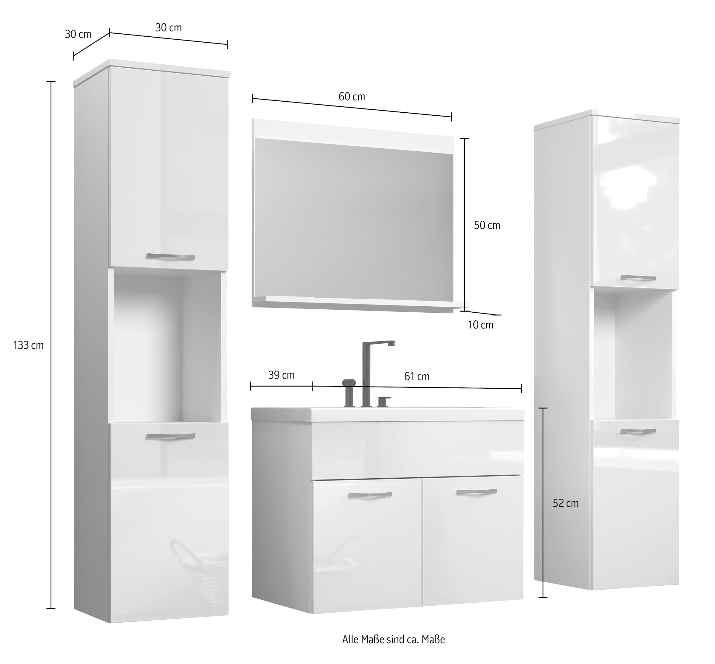 welltime Badezimmer-Set »Kuba« Komplett-Set, 4 Stk. tlg.