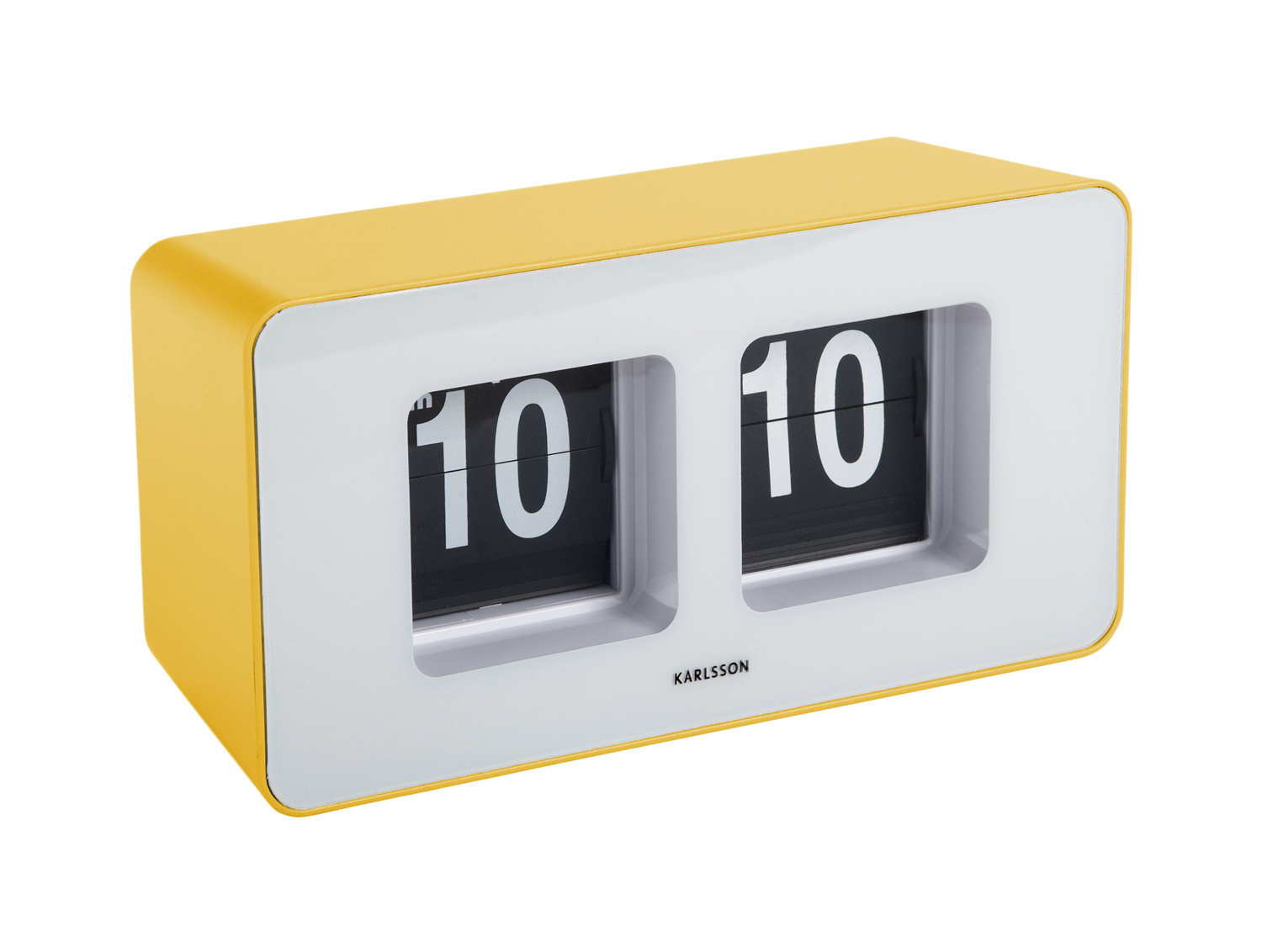 Wandklok Funky Flip - Heldergeel